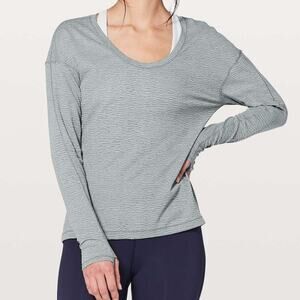 Lululemon Lost In Pace Long Sleeve Pebble Arctic Grey – Size 4